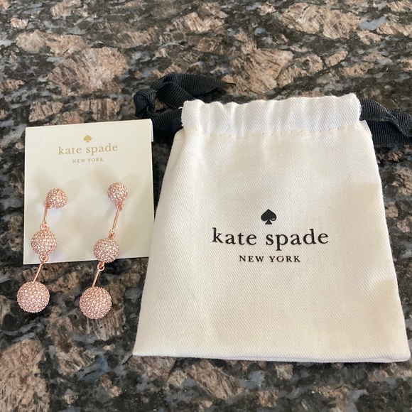 KATE SPADE DROP EARRINGS ROSE GOLD NWT - Picture 1 of 5